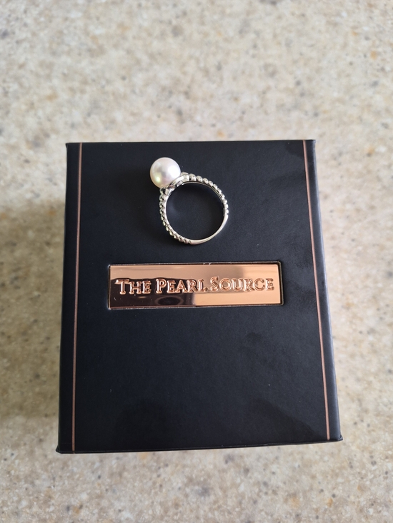The Pearl Source Jewelry - White Pearl Ring 14k White Gold Sz 7